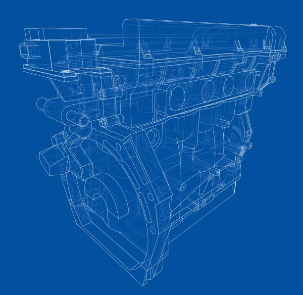 Engine Wireframe Vector 120+ Car Wireframe Silhouette Stock Photos, Pictures & Royalty-Free ...