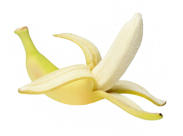 istock Fresh peeled banana on white isolated background. White isolated background. 1132023833