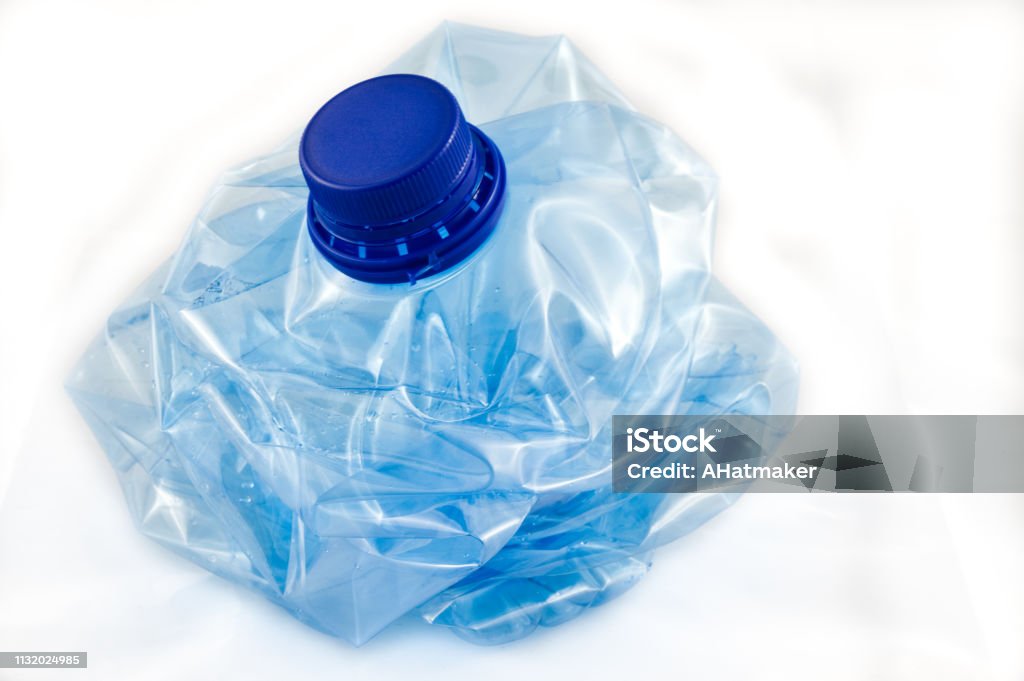 Squashed Container Plastic Five Litre Water Bottle Squashed Isolated Stock Photo ...