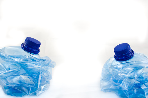 Squashed Container Plastic Five Litre Water Bottle Squashed Isolated Stock Photo ...