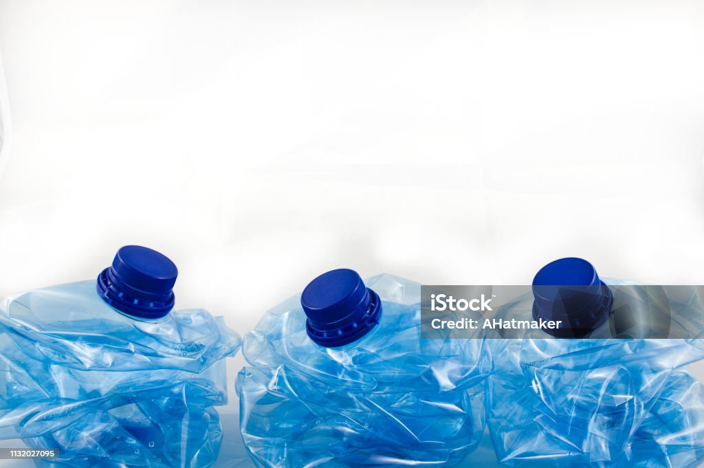 Squashed Container Plastic Five Litre Water Bottle Squashed Isolated Stock Photo ...