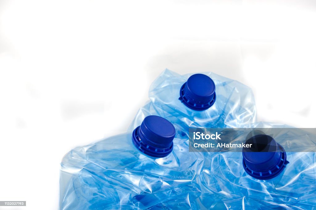 Squashed Container Plastic Five Litre Water Bottle Squashed Isolated Stock Photo ...