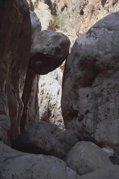 Photo of Boulders in mountain gorge. Saklikent, Turkey