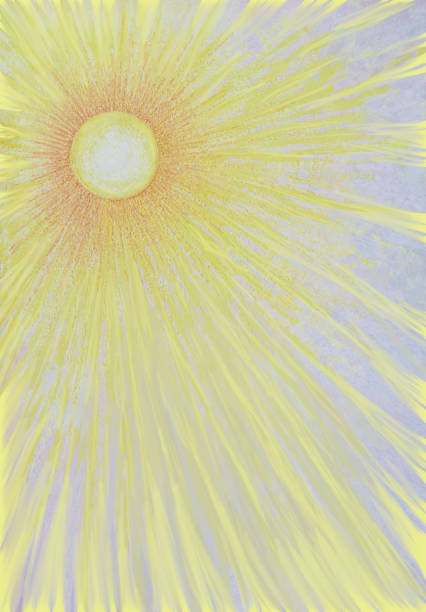 istock Fashionable illustration modern artwork my original oil painting on canvas impressionism vertical landscape sunrise in shades of yellow 1132027706