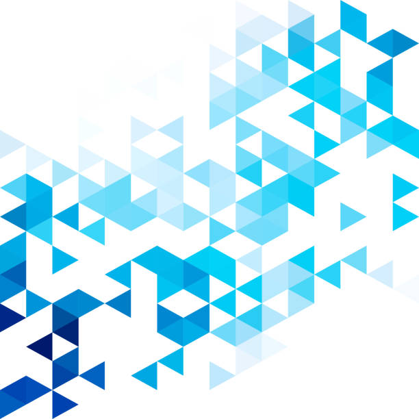 синий сетчатый мозаичный фон. шаблоны креативного дизайна - треугольник stock illustrations