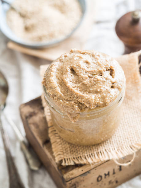 istock Homemade tahini (tahina) in a jar 1132033120