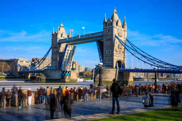 istock Famous Tower Bridge with open gate in the evening, London, UK 1132033402
