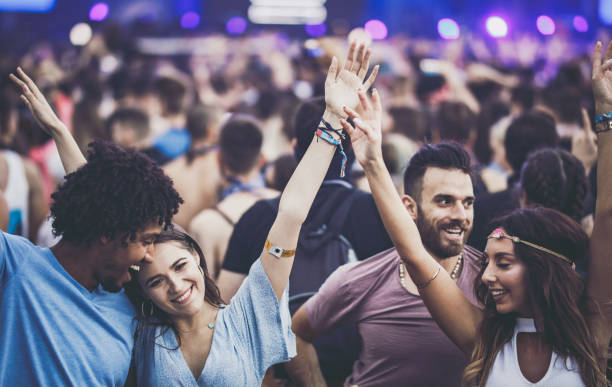 istock Happy friends having fun on a music concert. 1132036976