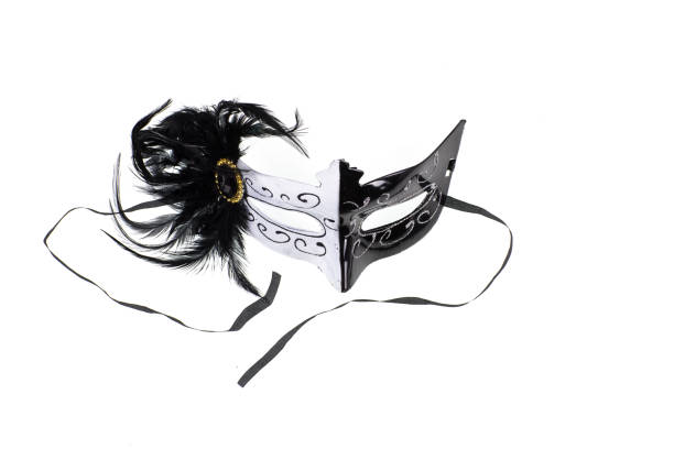 istock black and white theatrical masquerade venetian mask with feathers on a white background 1132038614