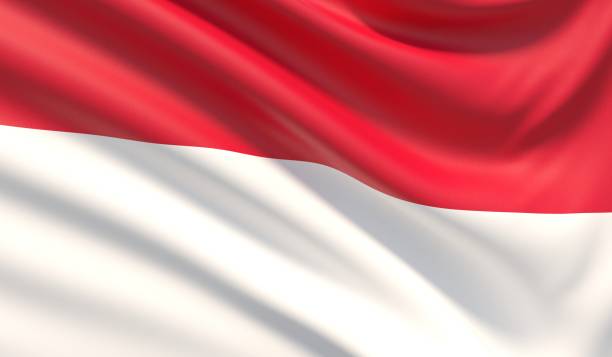 istock Flag of Monaco. Waved highly detailed fabric texture. 3D illustration. 1132041028