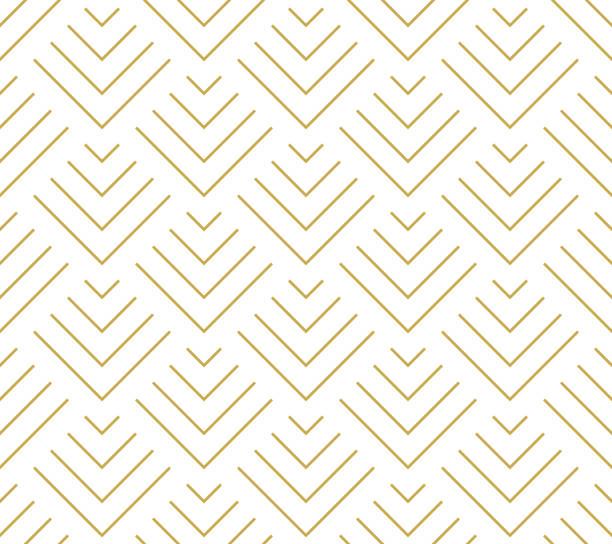 ilustrações de stock, clip art, desenhos animados e ícones de art deco style geometric scales in gold. seamless vector pattern - padrão natural