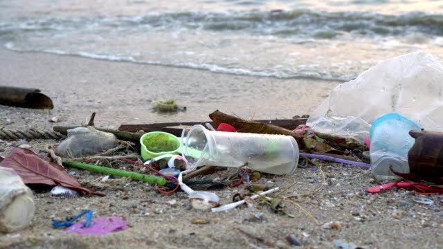 Waste pollution on beach