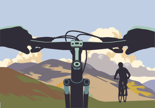 산악 자전거 - cycling bicycle bicycle gear triathlon stock illustrations