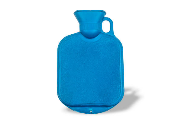 One gray portable, rubber heater for hot or cold water in cloth, medical treatment, temperature therapy concept, isolated on a white background.