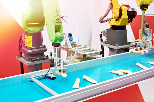 Automatic robot manipulators factory and plastic tubes