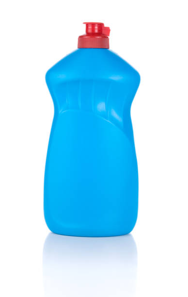istock Dishwashing liquid in blue bottle isolated on white background 1132046589