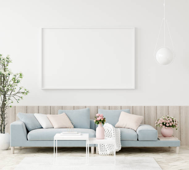 Mock-up frame in interior background,Scandinavian style