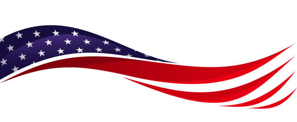 ilustrações de stock, clip art, desenhos animados e ícones de abstract flowing flag - american flag usa flag curve