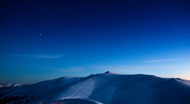 Snowy view in Carpathian Mountains, winter landscapes series.