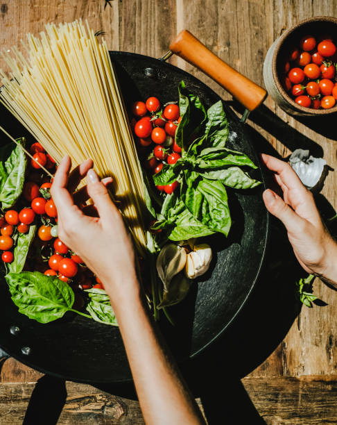 istock Fresh organic vegetables and ingredients prepared in a pan 1132049061