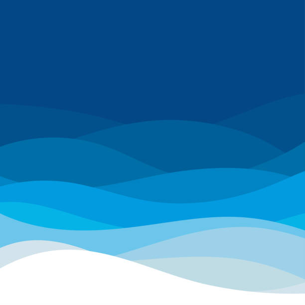 Blue Line Wave Abstract Background In Flat Vector Illustration Design Style  Stock Illustration - Download Image Now - iStock