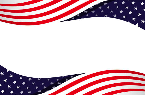 патриотический дизайн границы - american flag usa flag curve stock illustrations