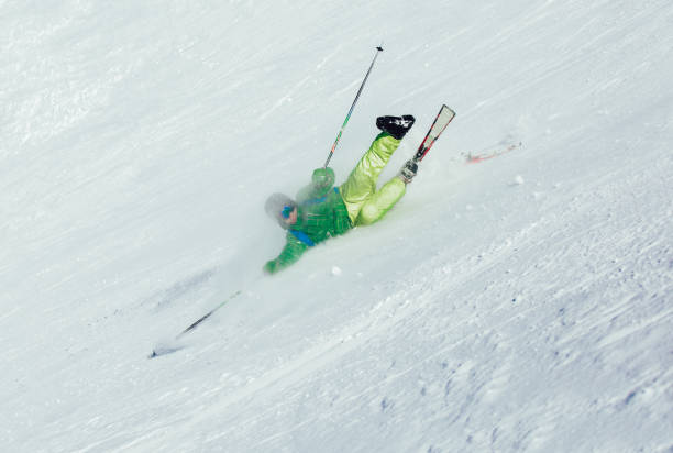 istock Skier fell during the descent from the mountain 1132051071