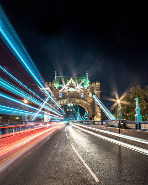 istock Bus Trails at Tower Bridge, London 1132051249