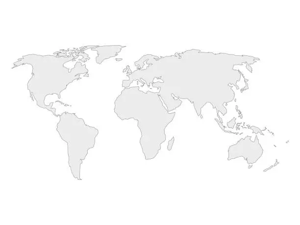 Vector illustration of World map outline