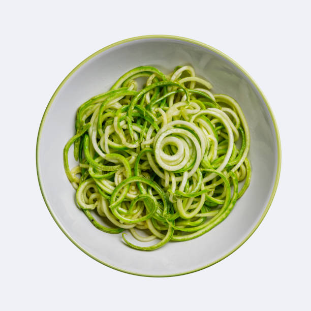 Courgetti Spaghetti with zucchini in bowl