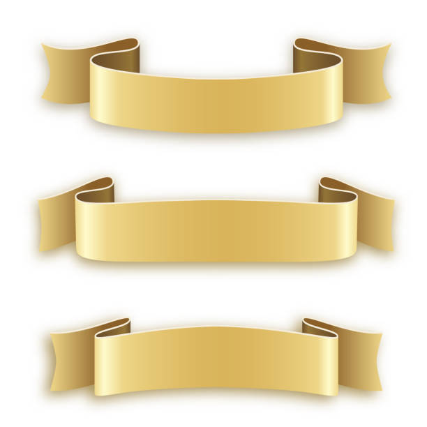 istock Golden Ribbons  for birthday, christmas 1132053460