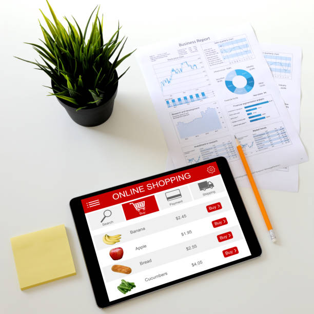 istock E-commerce internet shopping cart tablet computer app online supermarket 1132053885