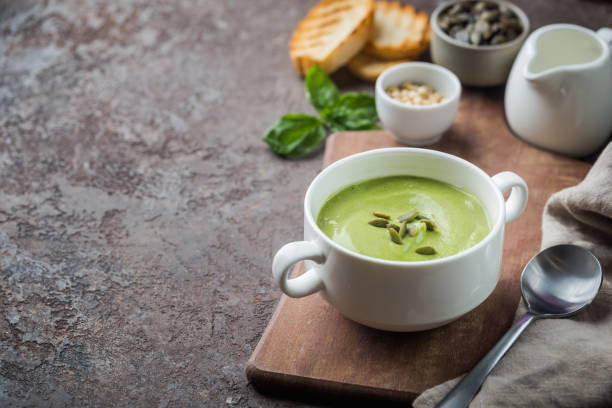 istock green soup in a white bowl 1132054085