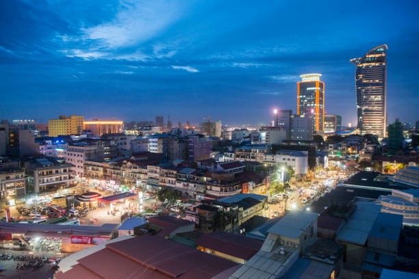 camboja phnom penh mercado central psar thmei - phnom penh - fotografias e filmes do acervo