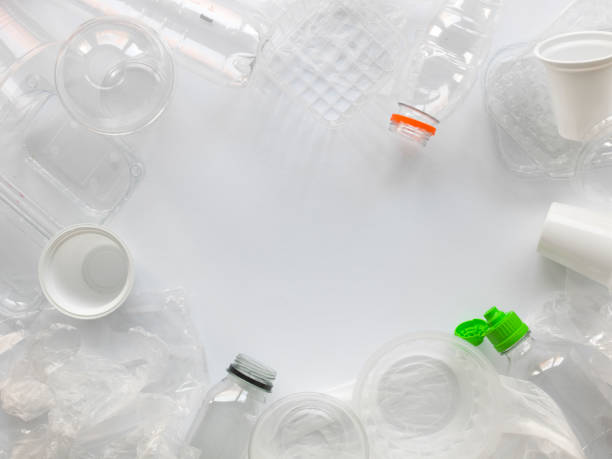 istock many different empty plastic bottles and packages lying on a white background, photographed from above 1132055506