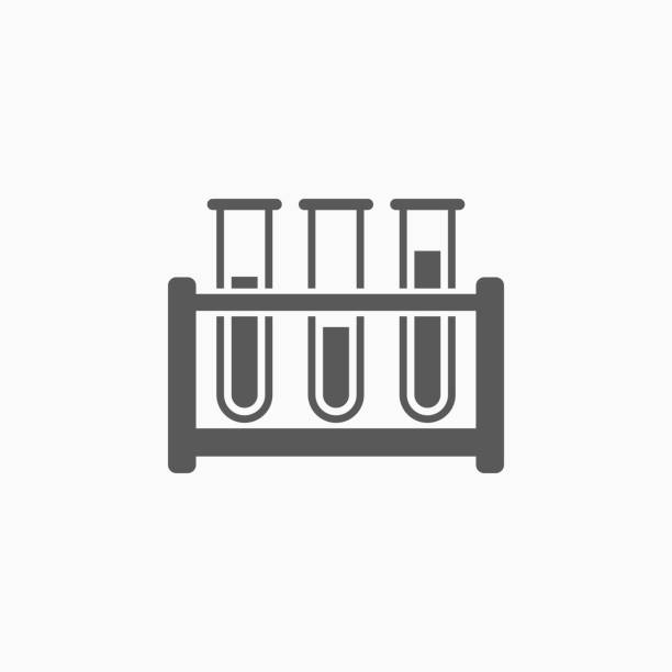 test tube icon, laboratory vector, test tube rack test tube icon, laboratory vector, test tube rack test tube stock illustrations