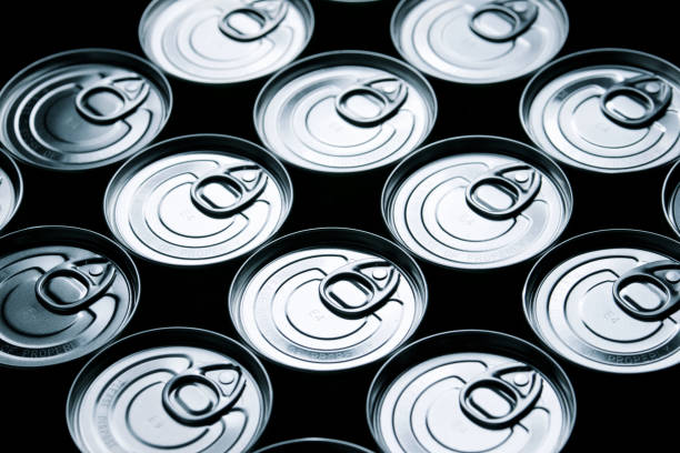 latas do alimento - can canned food container cylinder - fotografias e filmes do acervo