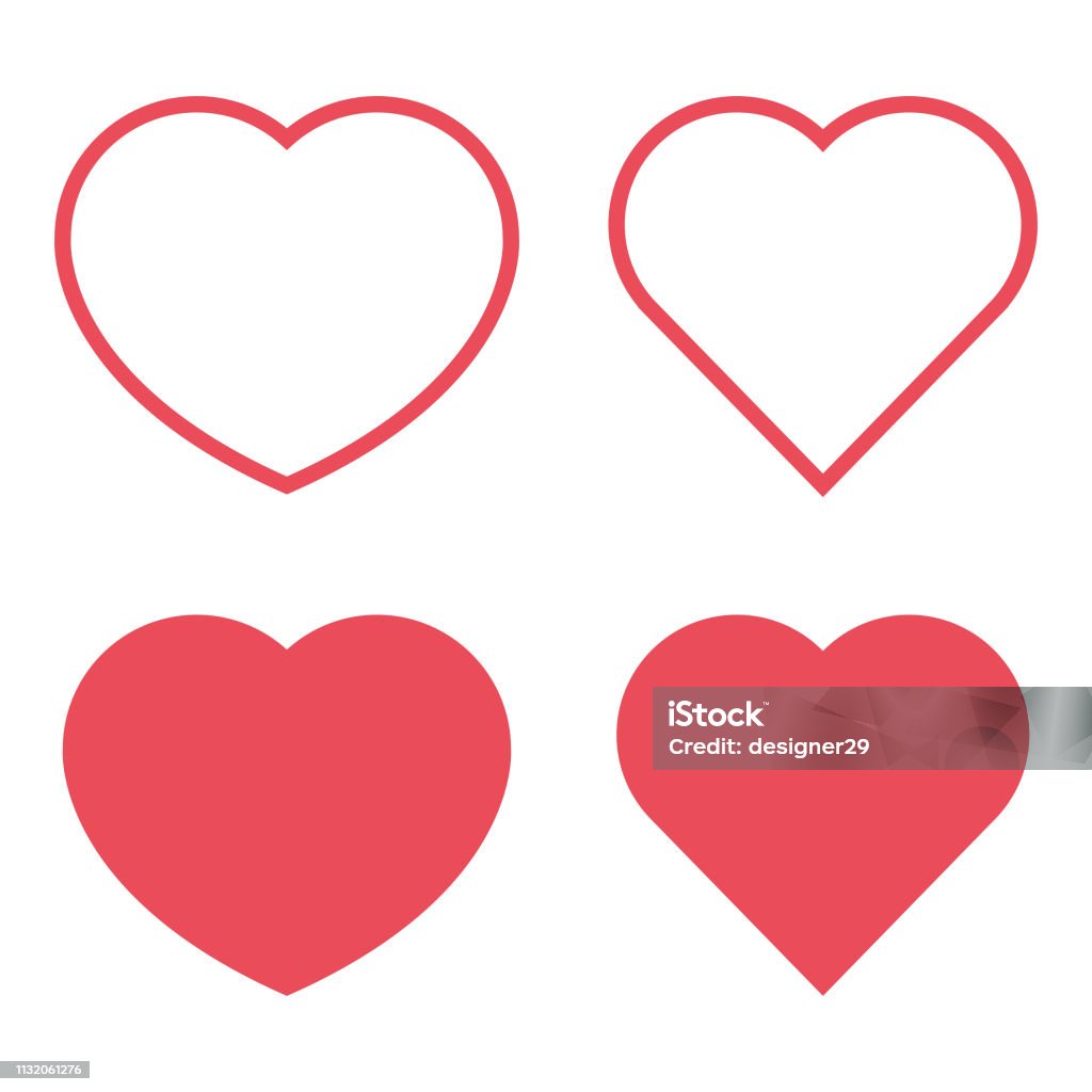 Heart Icon and Flat Design. Vector Illustration EPS 10 File. Care stock vector