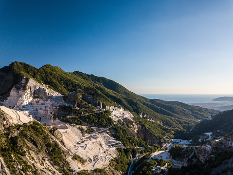 Colonnata village and Carrara mountains