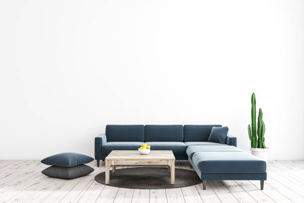 istock White living room with blue sofa 1132066332