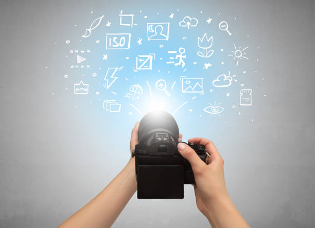 istock Hand photo shooting with photo ideas concept 1132073562