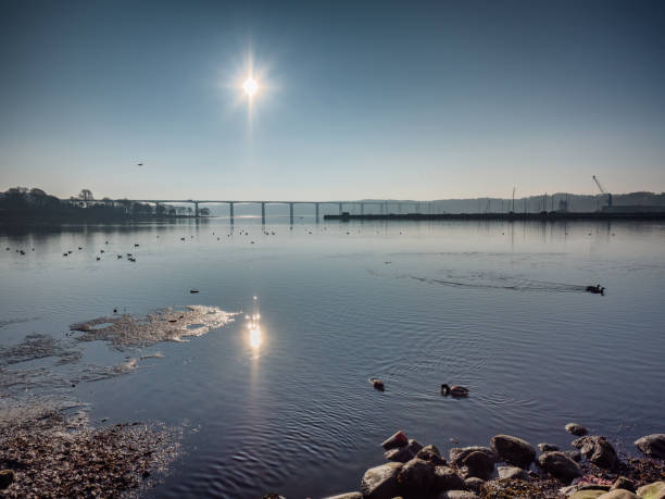 Highway bridge over Vejle fjord in Denmark