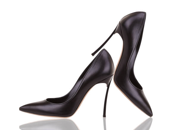 istock Black elegant high-heeled shoes. 1132075090