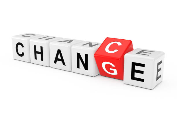 istock Cube Blocks with the Transition from Chance to Change Word. 3d Rendering 1132075936