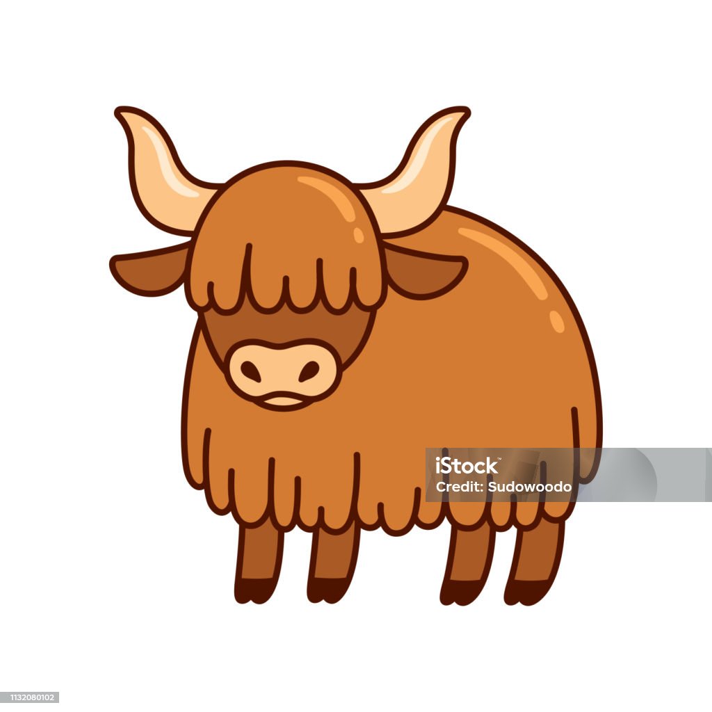 Cute Cartoon Yak Drawing Stock Illustration - Download Image Now - Yak,  Domestic Water Buffalo, Wild Cattle - iStock