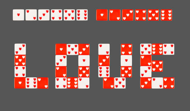 istock Love word made with many hearted dices (w/clipping path) 1132090918