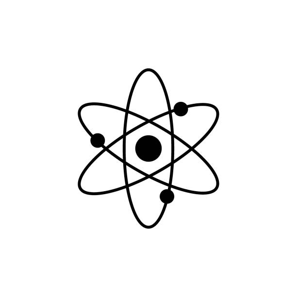 Atom molecule vector icon Atom molecule vector icon nuclear weapon stock illustrations