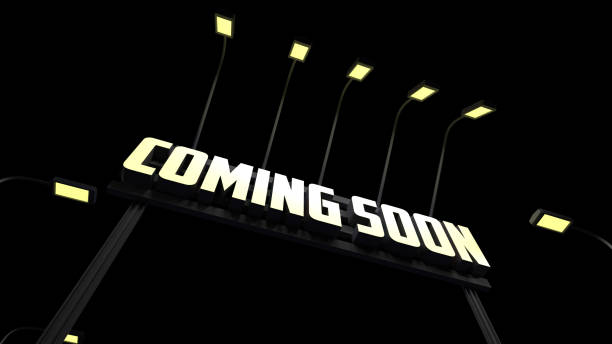 Coming Soon Road Sign 3d rendering stock photo
