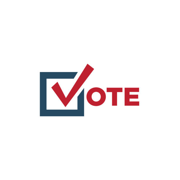 Voting 2020 Icon with Vote, Government, & Patriotic Symbolism and Colors Voting 2020 Icon w Vote, Government, and Patriotic Symbolism and Colors democratic party logo stock illustrations