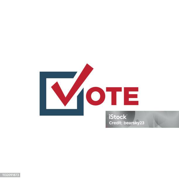 Voting 2020 Icon With Vote Government Patriotic Symbolism And Colors Stock Illustration - Download Image Now